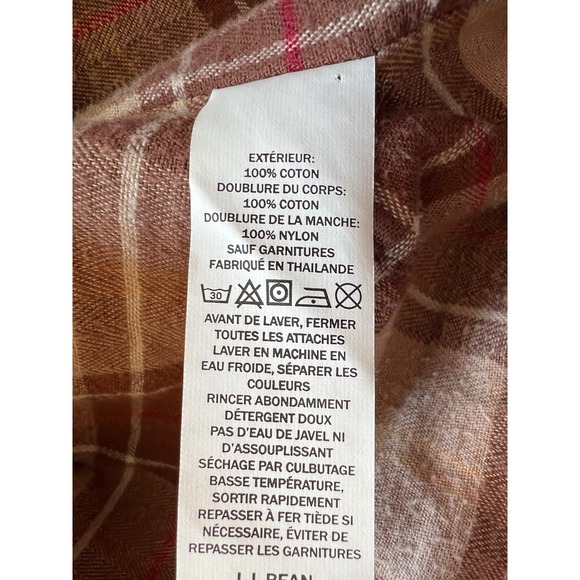 LL Bean Adirondack Barn Coat Loden Green Flannel Lined Cotton Jacket 3X NWT - Picture 14 of 15